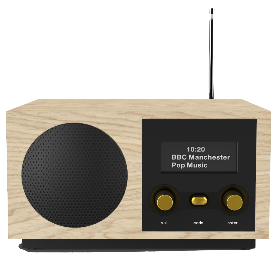 带有 3 英寸扬声器的 DAB 收音机，带有适用于 DAB+ 的 AAC 许可证